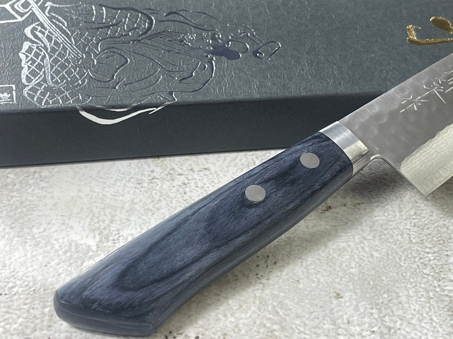 Masutani Kokuryu Gyuto 180mm Blue Pakkawood Handle
