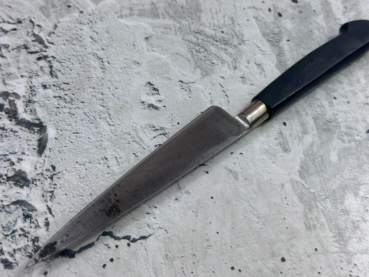 Vintage French Nogent Style Paring Knife 110mm Inox Steel POM Handle 2195