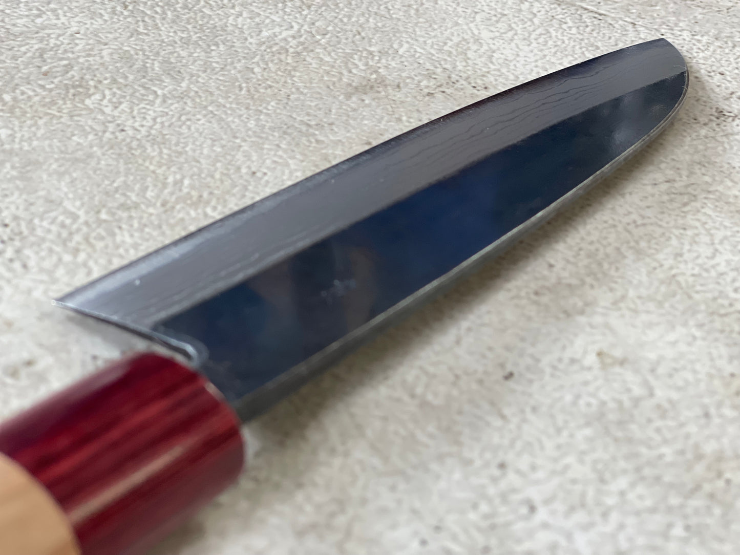Muneishi Aogami Damascus Santoku 180 mm  Kurochi Finish Made in Japan 🇯🇵