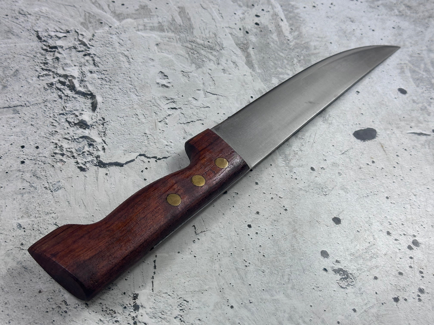 Vintage French Nogent Butcher Knife 210mm Inox Steel Wood Handle 2188