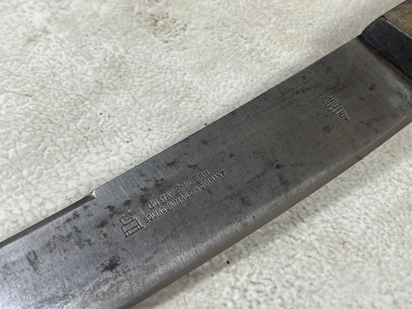 Vintage Gustav Emil Ern Butcher Machete Knife 315mm Made in Germany 🇩🇪 Cabon steel 1981