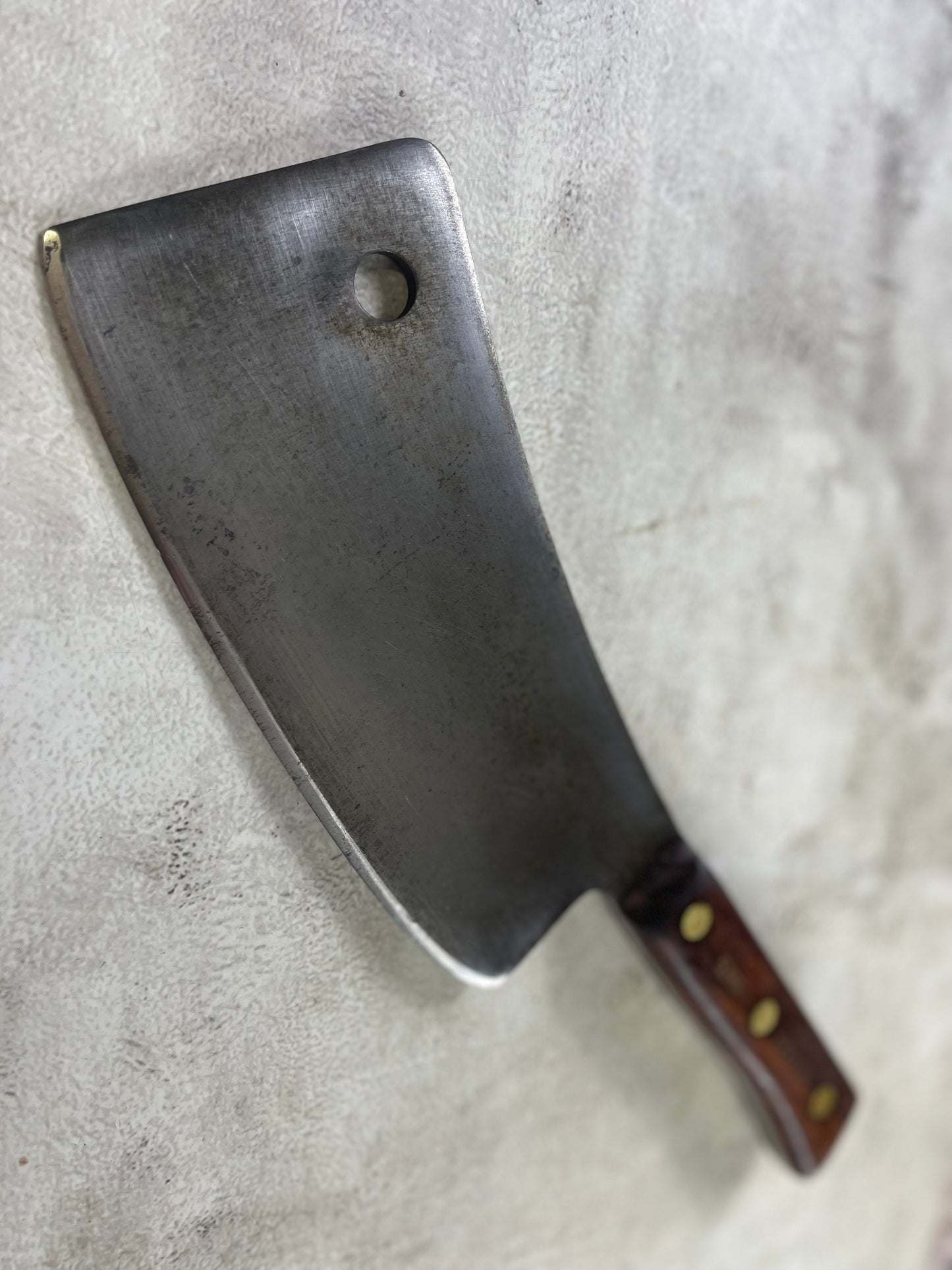 Vintage Dexter Butcher Cleaver Knife 220mm Carbon Steel Blade Made in USA 🇺🇸 1892