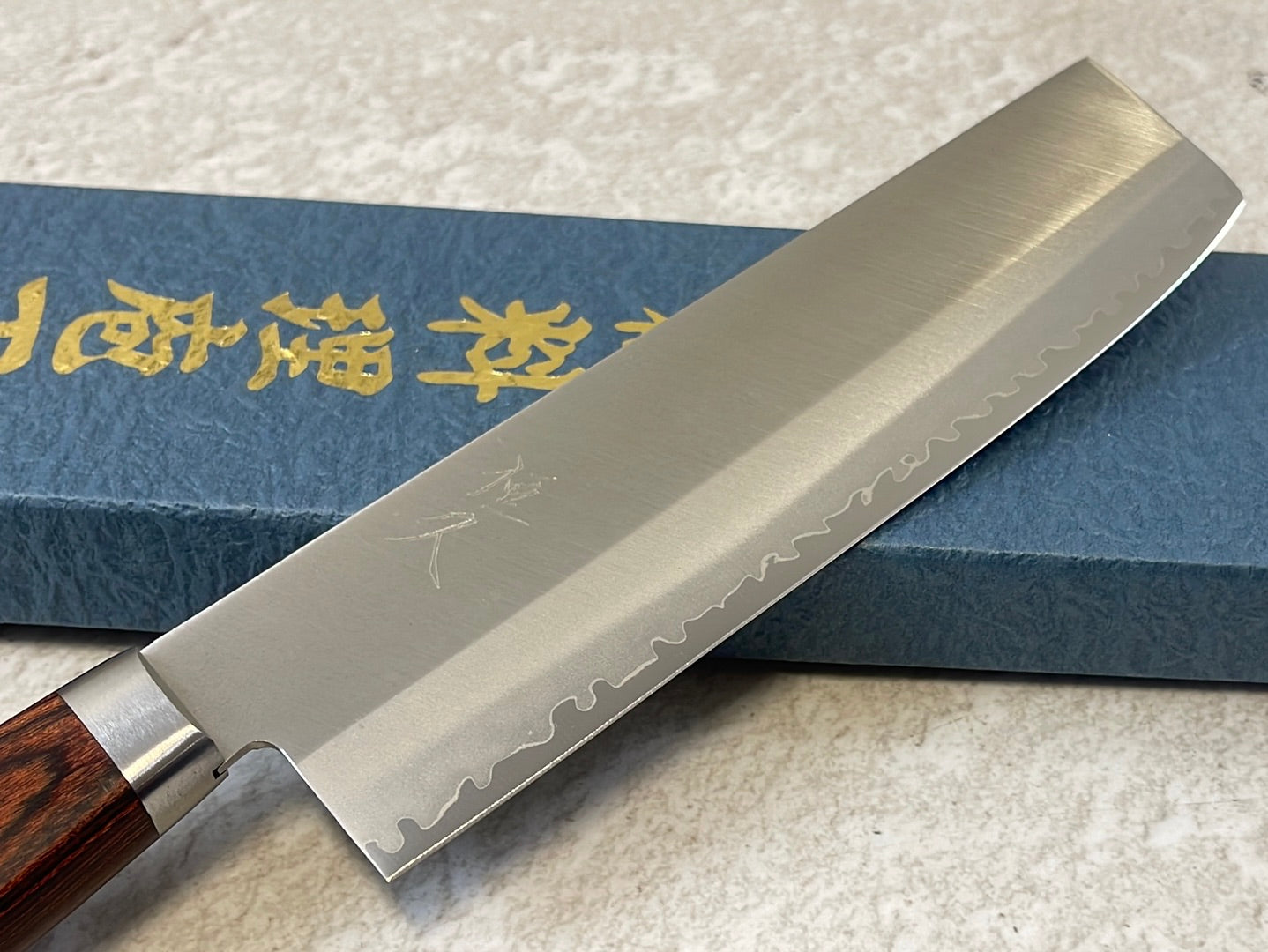 Tsunehisa VG1 Nakiri Knife 165mm  Brown Pakkawood Handle - Made in Japan 🇯🇵