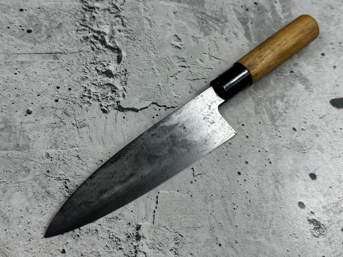 Vintage Sakai Yujiro Funayuki Knife 150mm Carbon Steel Wood Handle 2243