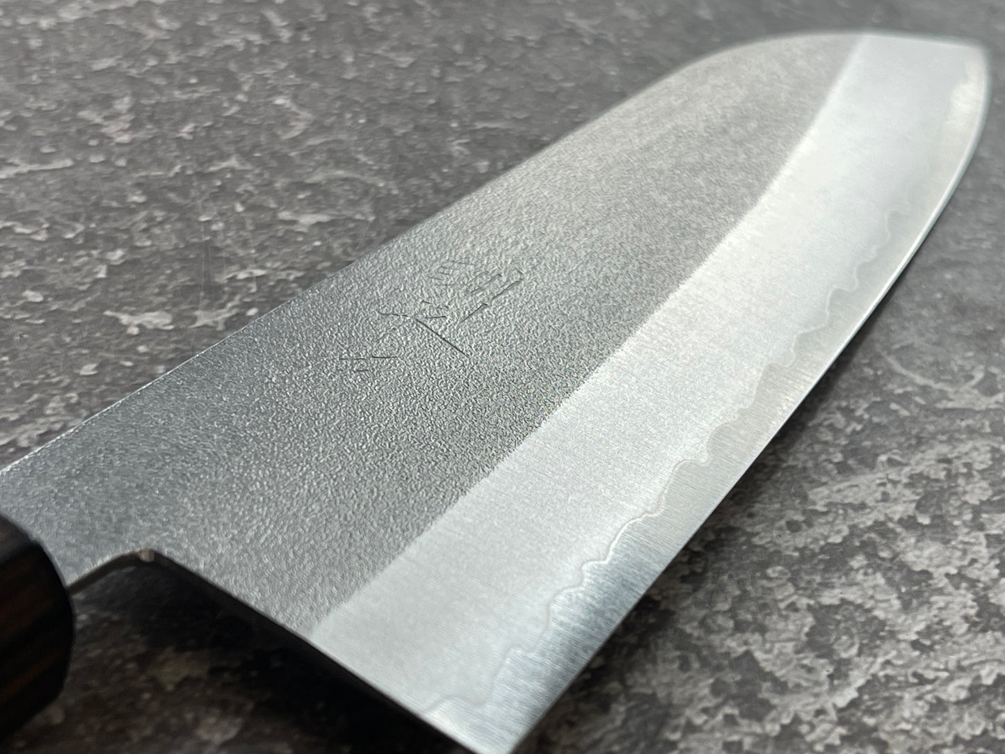 Masutani Kokuryu Nashiji Santoku 170mm  VG1 Steel Oak Handle