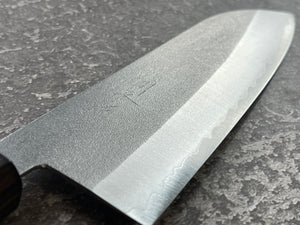 Masutani Kokuryu Nashiji Santoku 170mm  VG1 Steel Oak Handle