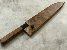 Load image into Gallery viewer, Kanefusa Gyuto 230mm Teakwood Burl &amp; Rosewood Handle &amp; Sheath