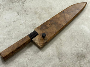 Kanefusa Gyuto 230mm Teakwood Burl & Rosewood Handle & Sheath