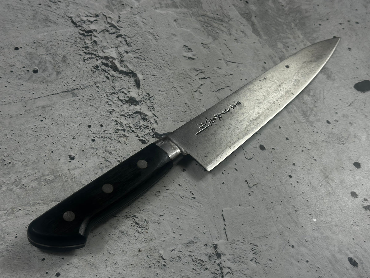 Vintage Sumidagawa Gyuto Knife 200mm Carbon Steel Wood Handle 2276
