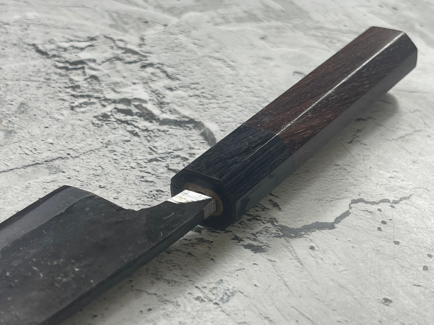 Japanese Deba Knife 12cm Carbon Steel Rosewood Black Octagon Handle Made In Japan 🇯🇵 1553