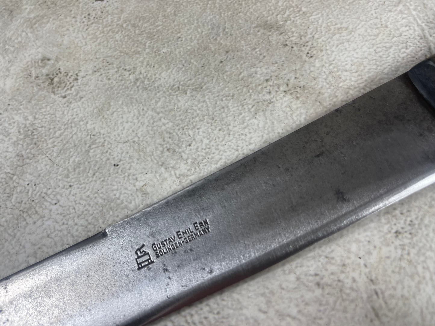 Vintage Gustav Emil Ern Butcher Machete Knife 360mm Made in Germany 🇩🇪 Cabon steel 1982