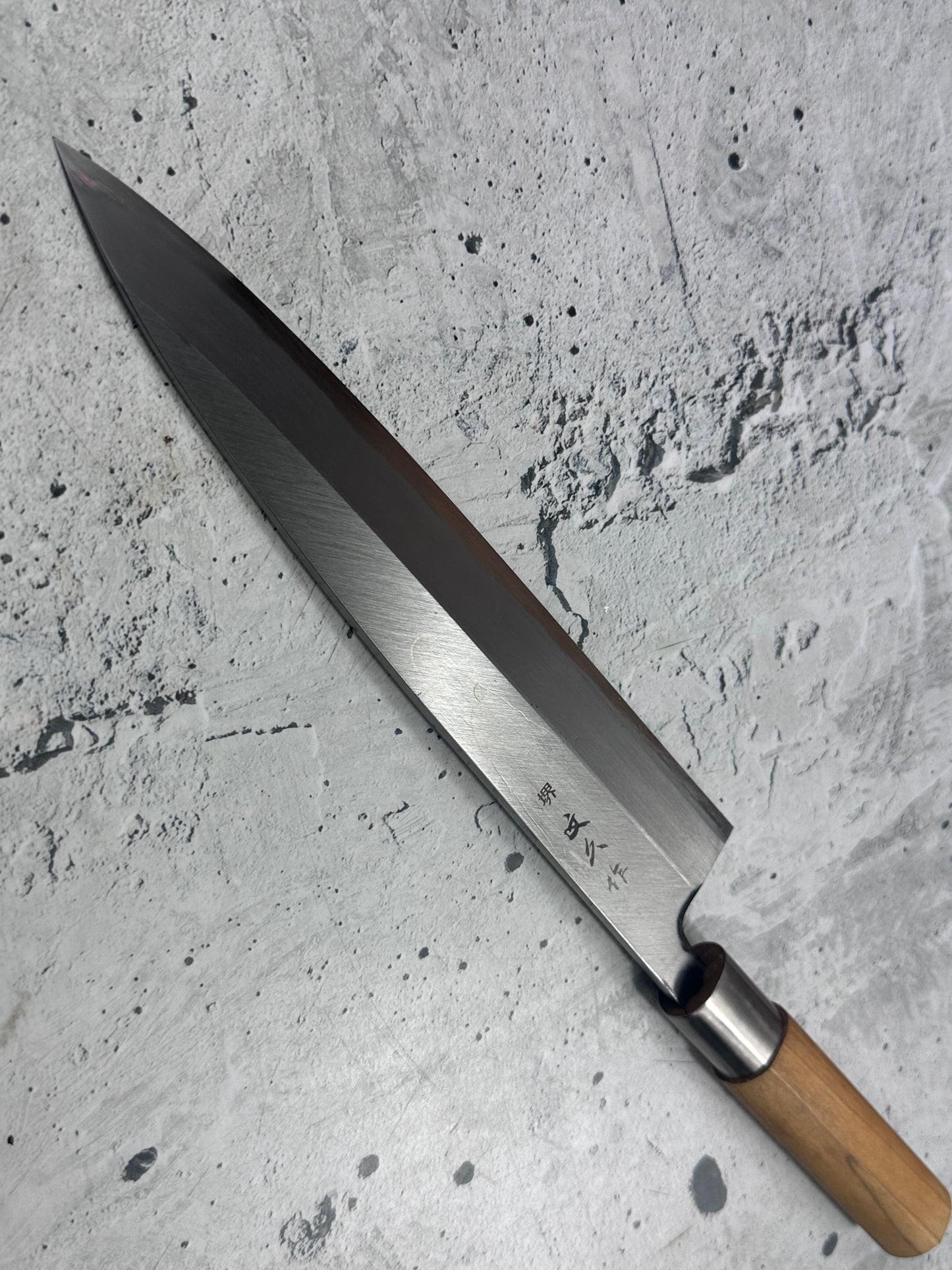Vintage Sakai Bunkisaku Sashimi Knife 220mm Carbon Steel Wood Handle 2226