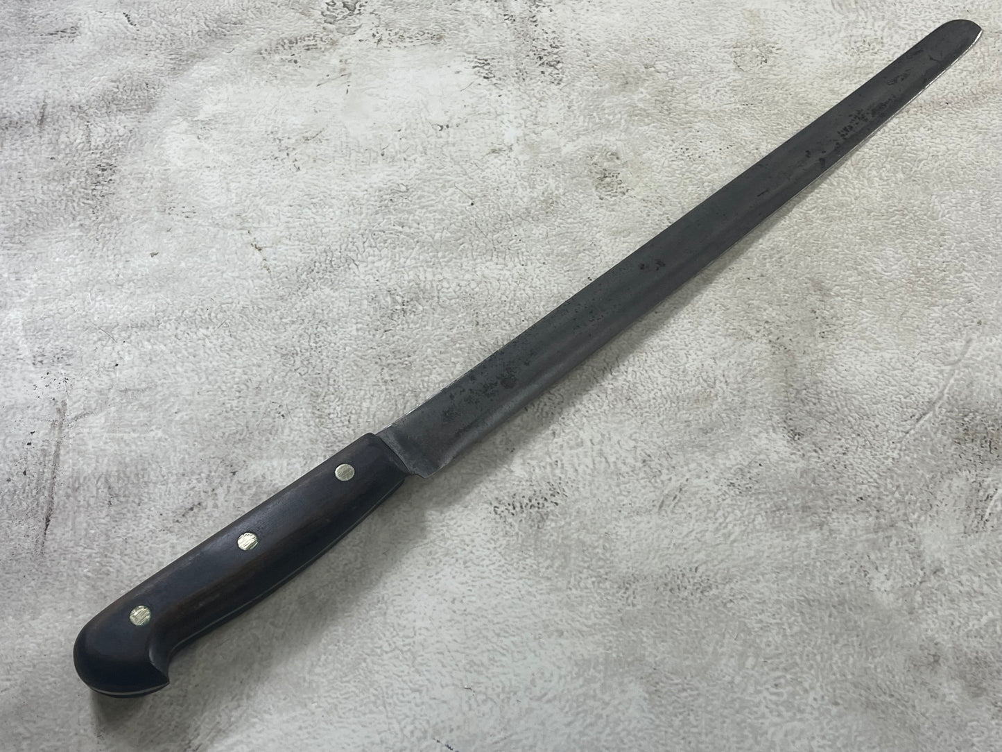 Vintage Gustav Emil Ern Flexible Brisket Knife 360mm Carbon Steel Made in Germany 🇩🇪 1910
