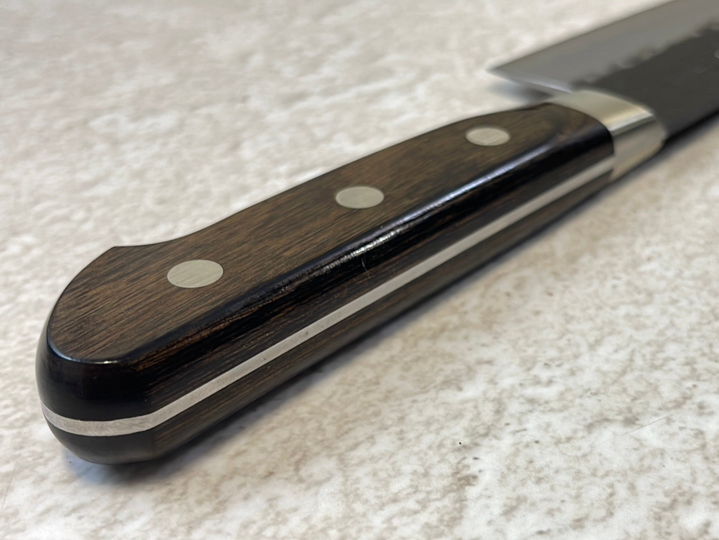 Tsunehisa Aogami Super Kuro Tsutime Gyuto Knife 210mm  Brown Pakka Wood Handle - Made in Japan 🇯🇵