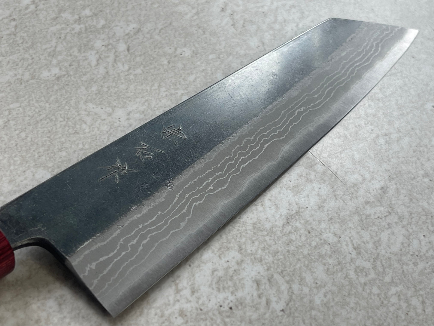 Muneishi Aogami Damascus Kiritsuke 210 mm  Kurochi Finish Made in Japan 🇯🇵