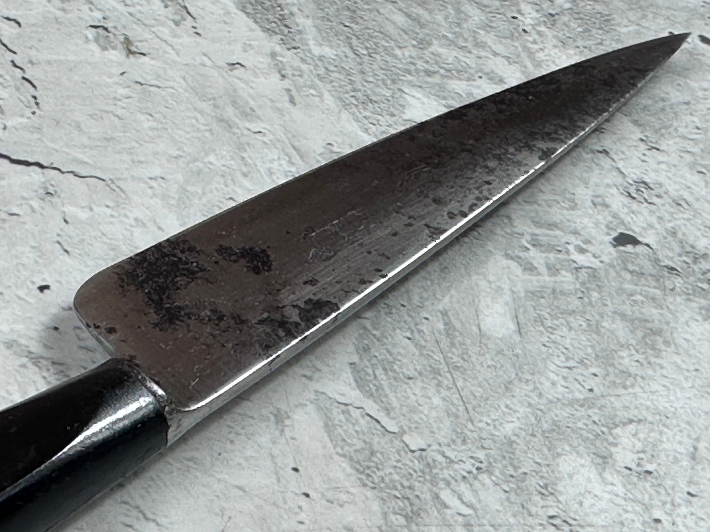 Vintage French Nogent Style Paring Knife 110mm Inox Steel POM Handle 2197