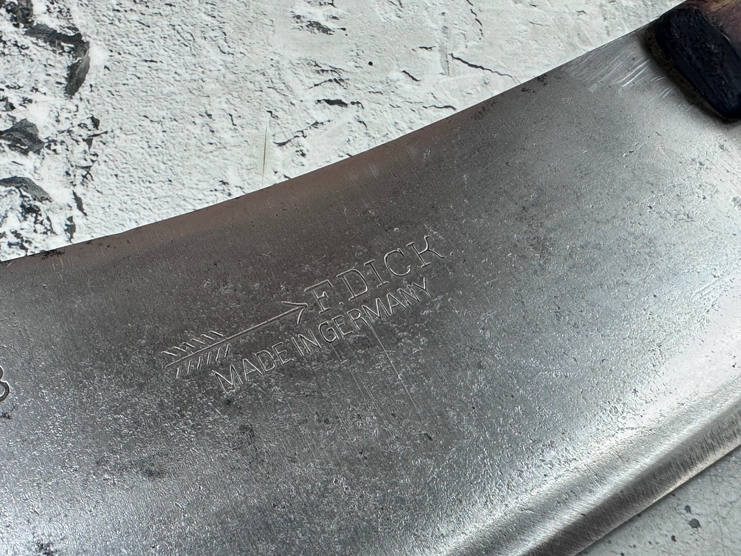 Vintage F. Dick Cleaver Knife N98 205mm Carbon Steel Made in Germany 2122