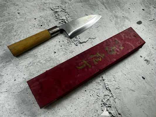 Vintage Unbranded Deba Knife 120mm Carbon Steel Wood Handle 2233