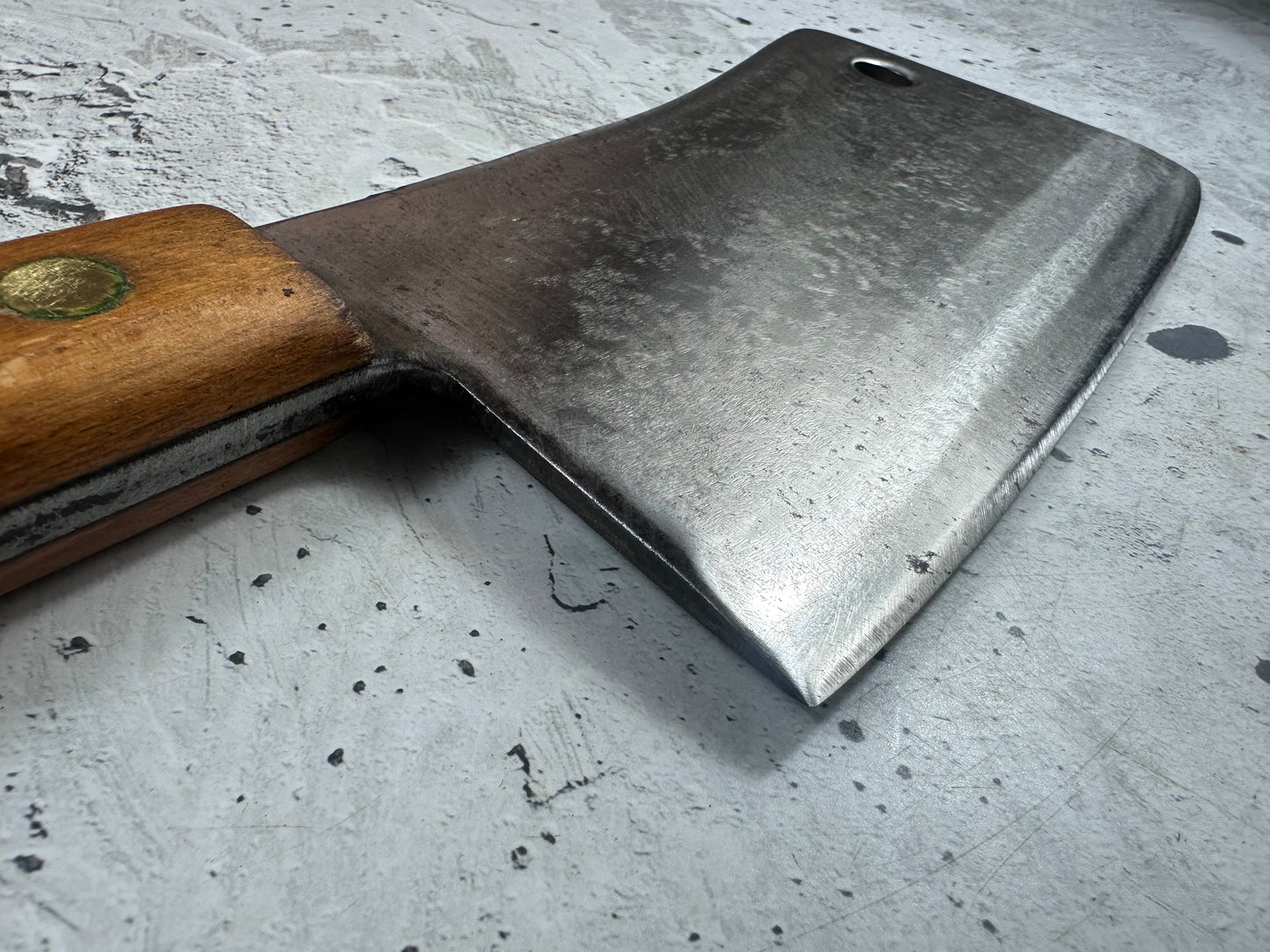 Vintage Dexter Butcher Cleaver Knife 230mm Carbon Steel Made in USA 2107