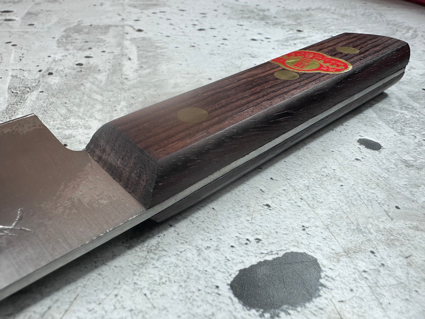 Vintage Gensukehisa Gyuto 300mm Carbon Steel Wood Handle 2239
