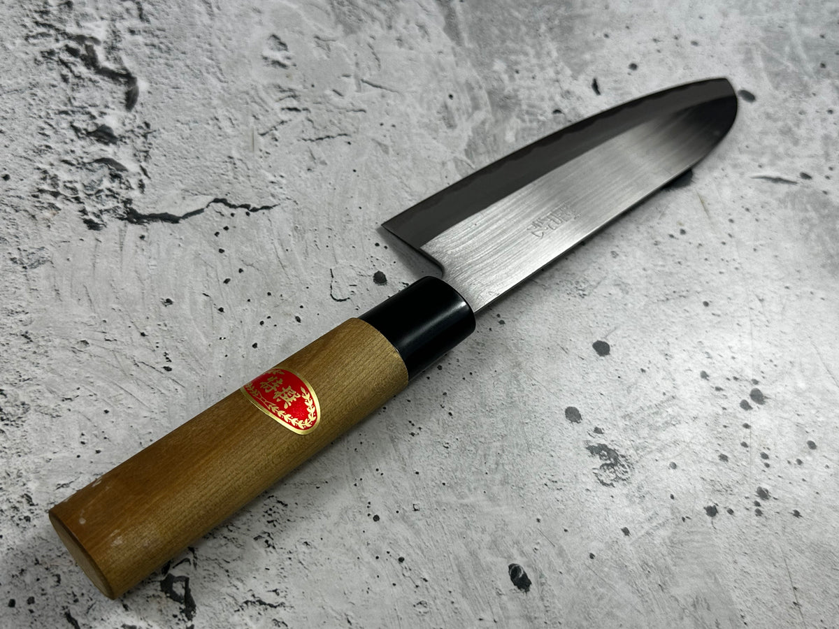 Vintage Katsuhiro Santoku Knife 170mm High Carbon Steel Magnolia Handle 2275