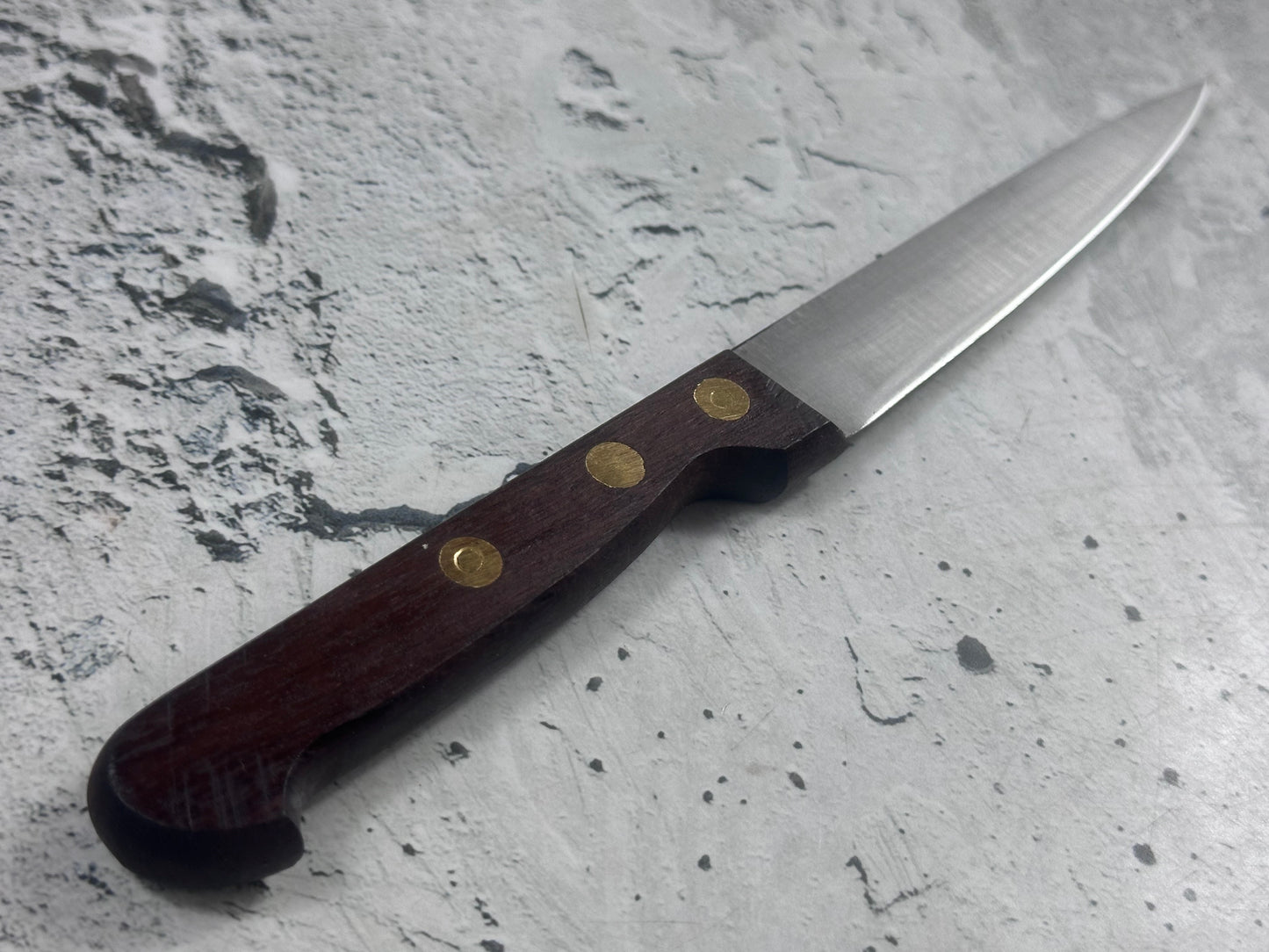 Vintage French Paring Knife 110mm Inox Steel Wood Handle 2214