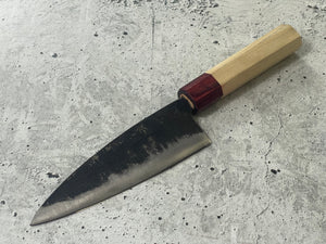 Japanese Gyuto 15cm Knife Carbon Steel Magnolia and Red Pakka Octagon Handle Made In Japan 🇯🇵 1542