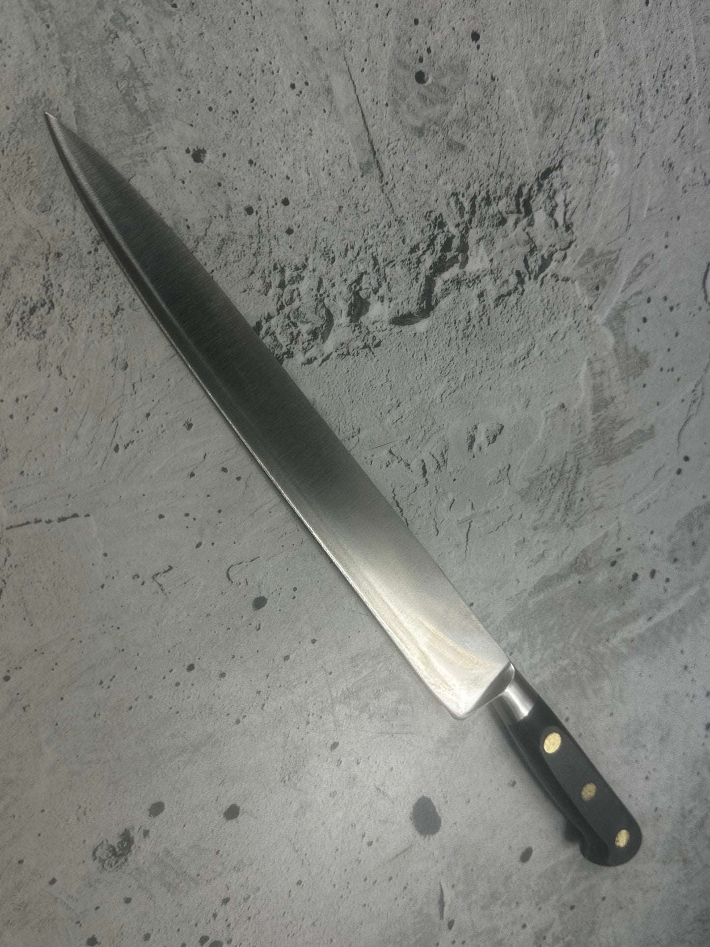 Vintage French Sabatier Slicing Knife 250mm High Carbon Steel POM Handle 2247