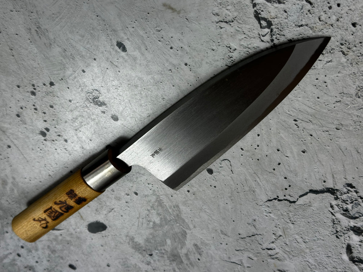 Vintage Tokusen Asahikuni Deba Knife 150mm Carbon Steel Timber Handle 2272