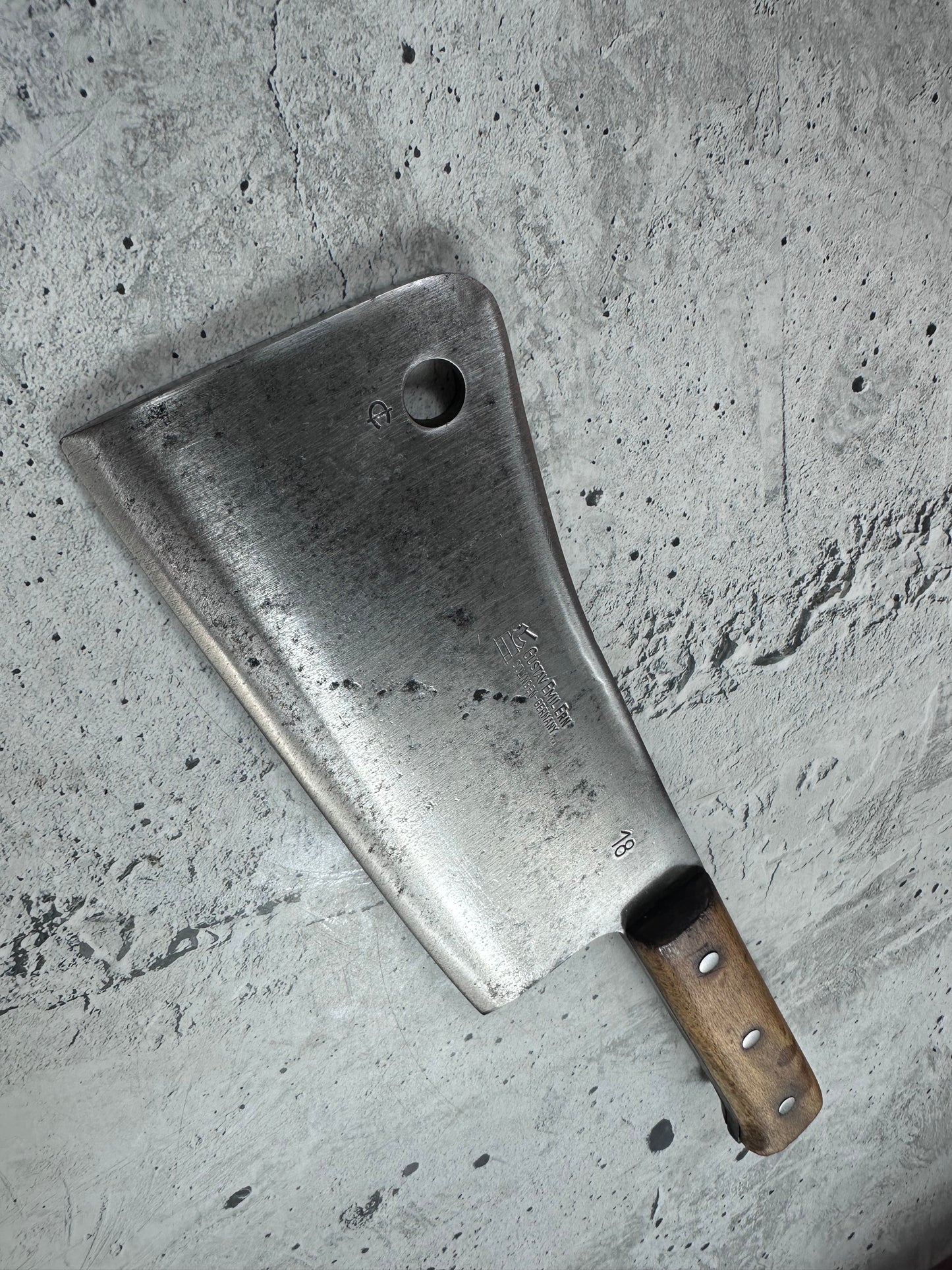 Vintage Gustav Emil Ern Cleaver Knife 180mm Made in German 2023
