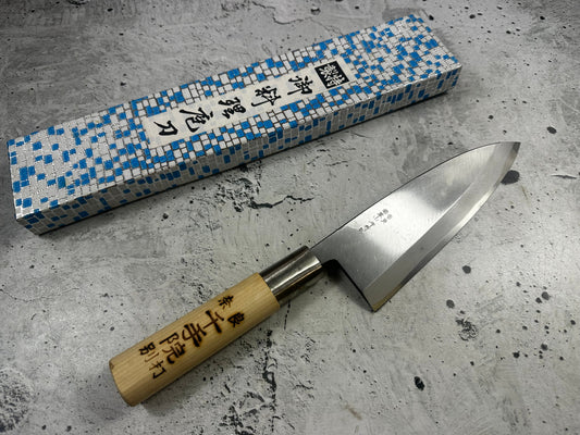 Vintage Nara Senjuin Deba Knife 180mm Carbon Steel 2298