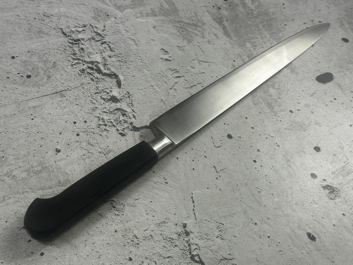 Vintage French Sabatier Nogent Style Slicing  Knife 240mm High Carbon Steel Wood Handle  2272