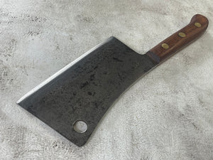 Vintage Butchers Foster Bros Cleaver Knife 180mm Made in USA 🇺🇸 Carbon Steel 1895