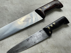 Vintage French Nogent Butcher Knife Set 2x Stainless Steel Made in France 🇫🇷  1954