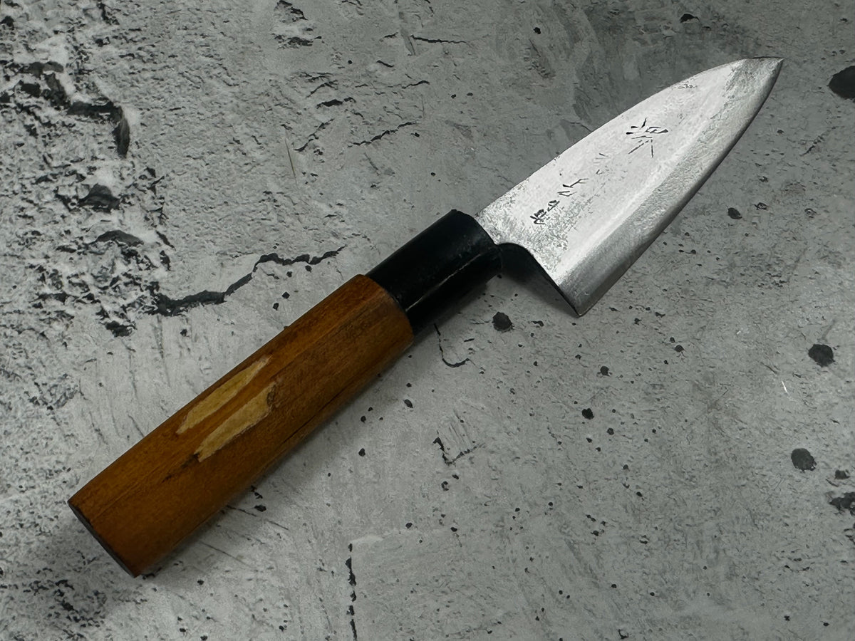 Vintage Sakai Tokusei Deba Knife 120mm Carbon Steel Magnolia Wood Handle  2256