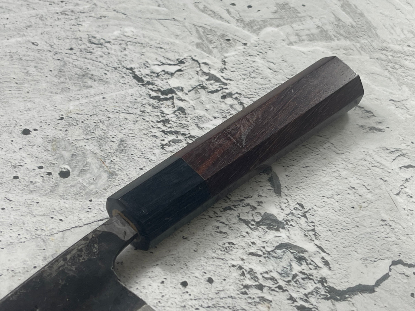 Japanese Deba Knife 12cm Carbon Steel Rosewood Black Octagon Handle Made In Japan 🇯🇵 1553