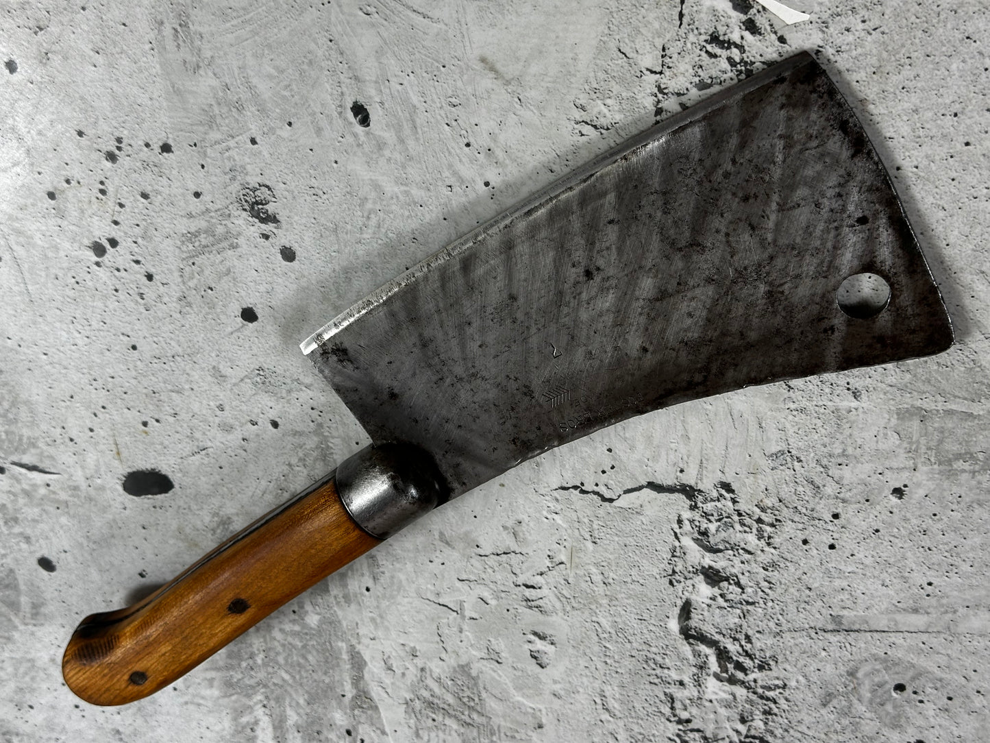 Vintage Foster Bros Butcher Cleaver Knife 180mm  Carbon Steel Blade Made in USA 🇺🇸 1996