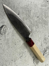 Load image into Gallery viewer, Japanese Gyuto 16cm Knife Carbon Steel Magnolia and Red Pakka Octagon Handle Made In Japan 🇯🇵 1544