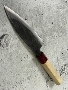 Japanese Gyuto 16cm Knife Carbon Steel Magnolia and Red Pakka Octagon Handle Made In Japan 🇯🇵 1544