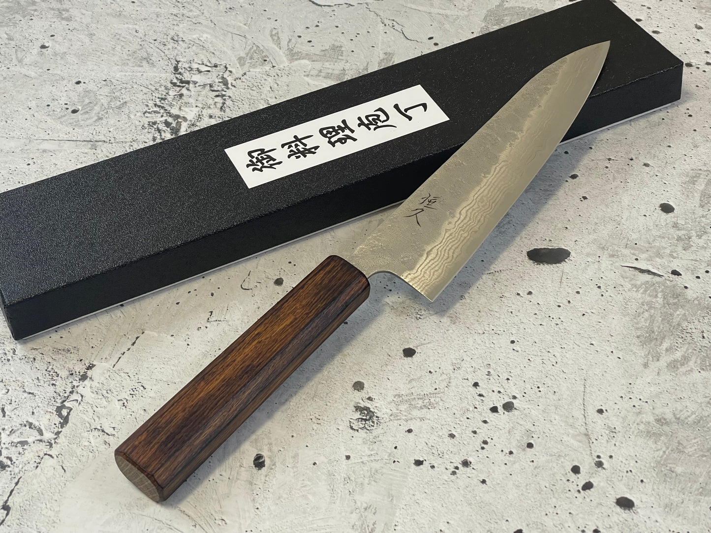 Tsunehisa 440c Damascus Nashiji Gyuto 180mm Oak Handle Made in Japan 🇯🇵