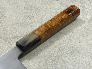 Keskin Migaki Kiritsuke 230mm Amboyna Burl & Buffalo Horn with sheath