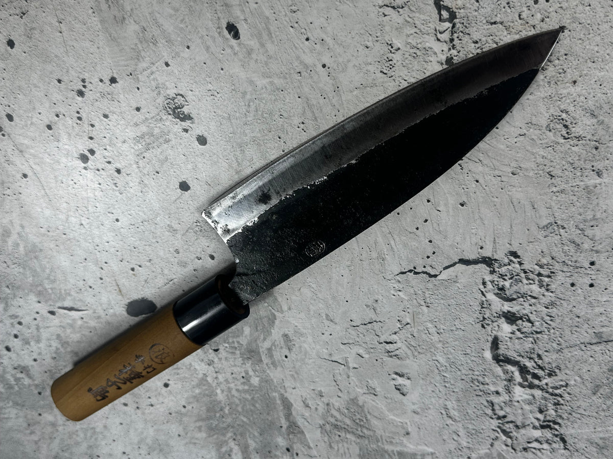 Vintage Tanegashima Deba Knife 180mm Carbon Steel Timber Handle 2271