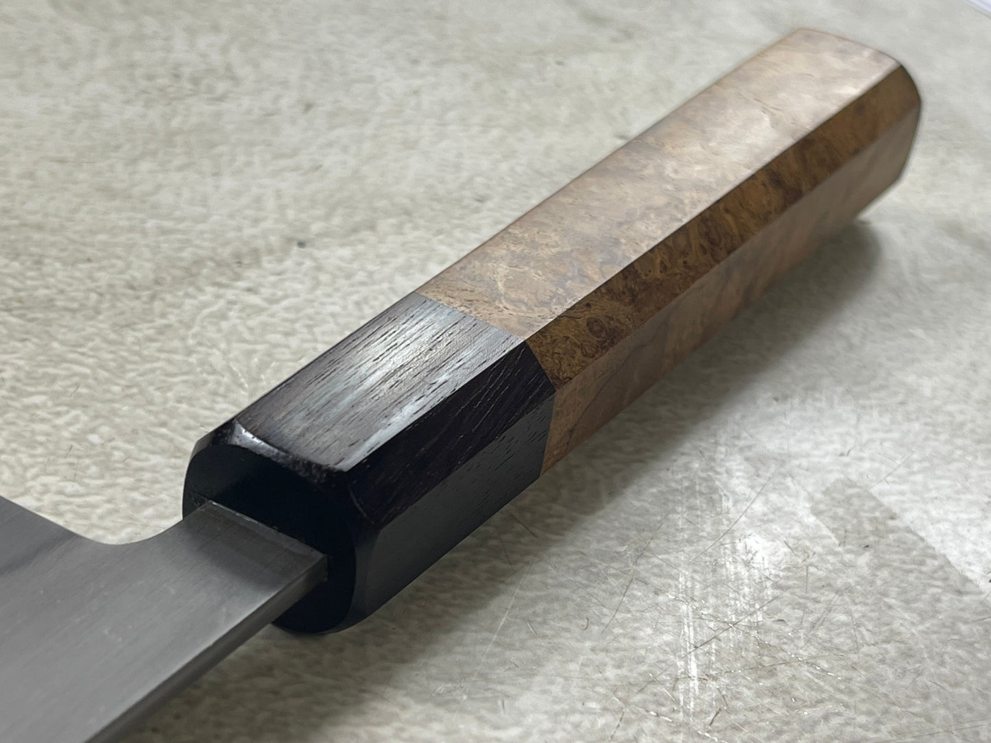 Kanefusa Gyuto 230mm Teakwood Burl & Rosewood Handle & Sheath