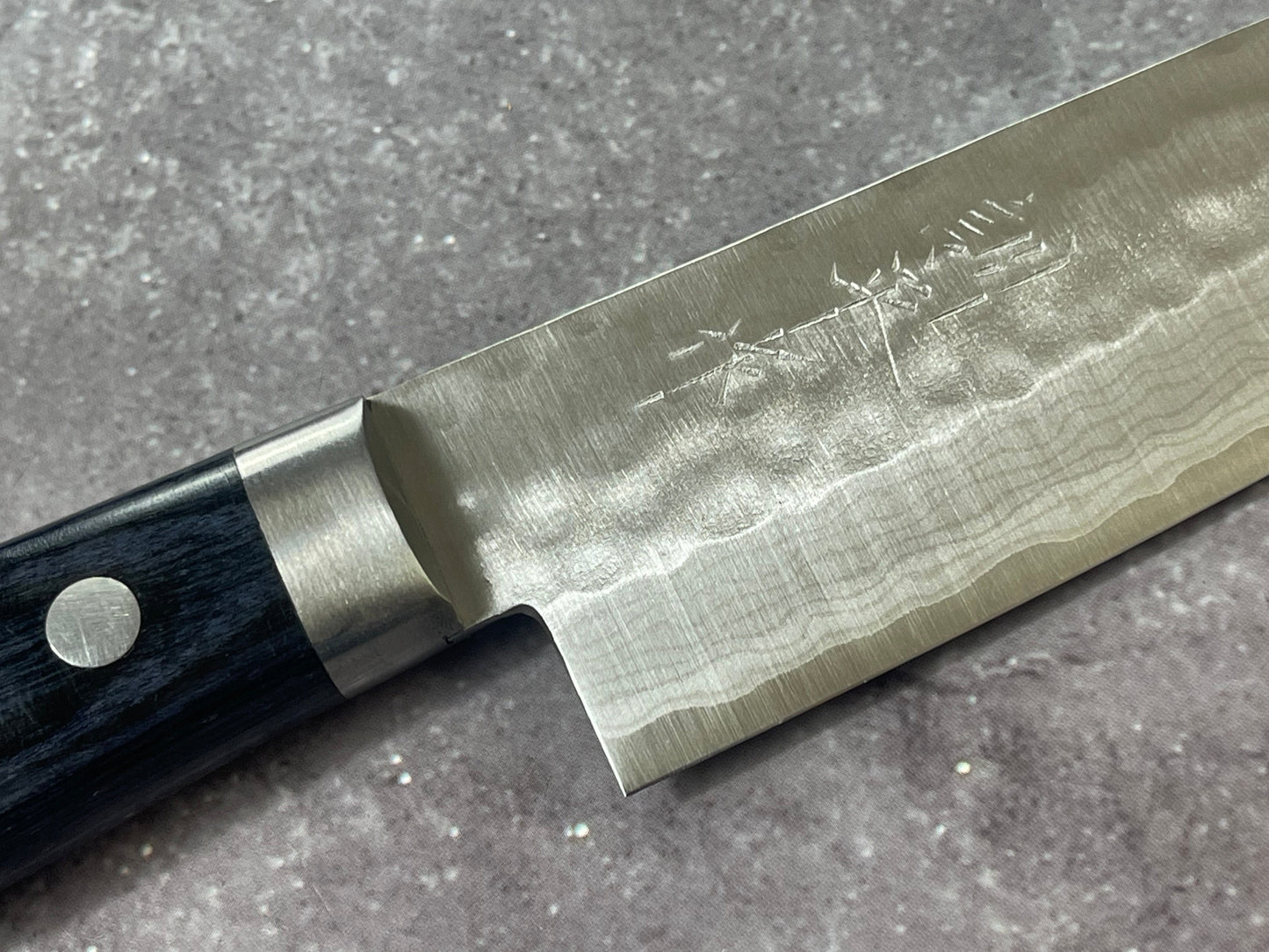 Masutani Kokuryu Ko-Santoku 130mm Blue Pakkawood Handle