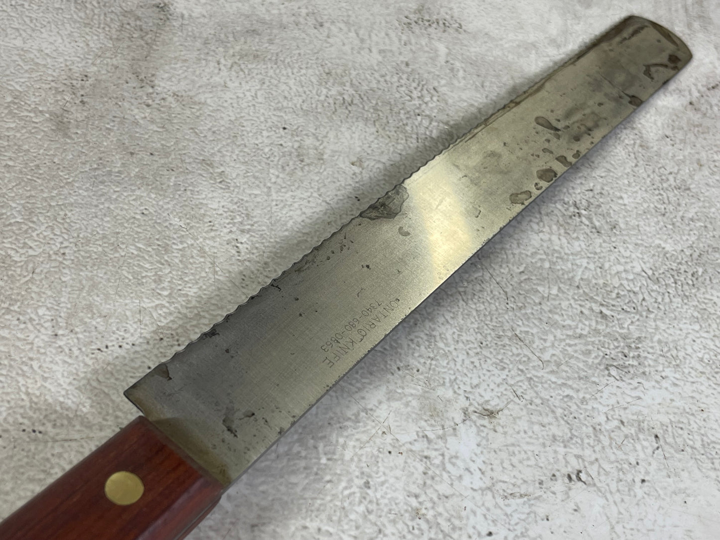 Vintage Ontario Serrated Knife 315mm Made in USA 🇺🇸 High Cabon steel 1893