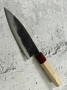 Japanese Gyuto 16cm Knife Carbon Steel Magnolia and Red Pakka Octagon Handle Made In Japan 🇯🇵 1544