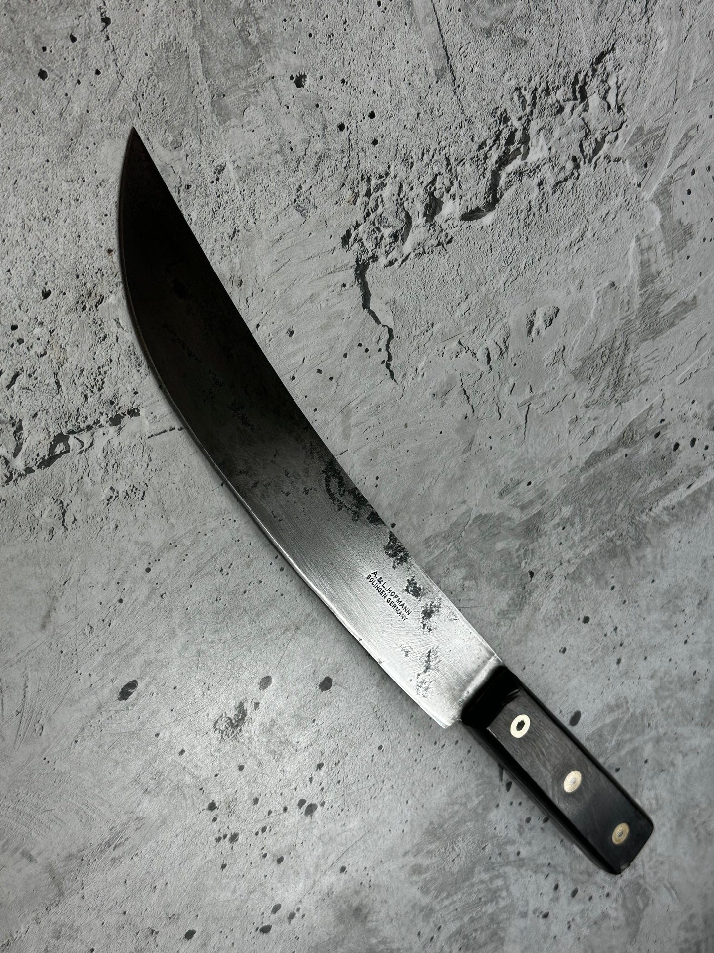 Vintage A. & L. Hofmann Butcher Knife 260mm  Carbon Steel Blade Made in German 2001