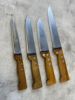 Vintage French Nogent Knives Set of 4x Carbon Steel Made in France 🇫🇷 1241