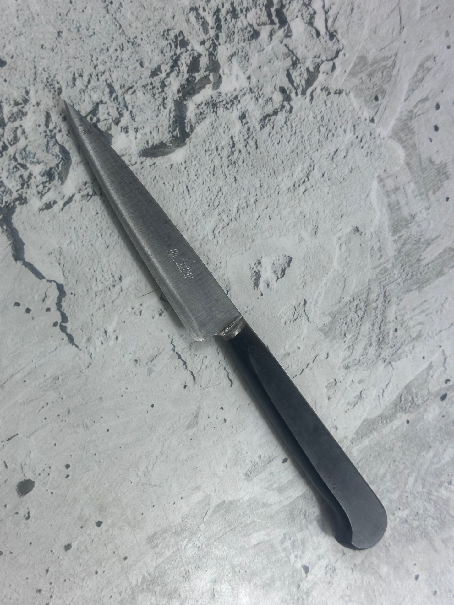 Vintage French Nogent Style Paring Knife 80mm Inox Steel POM Handle 2204