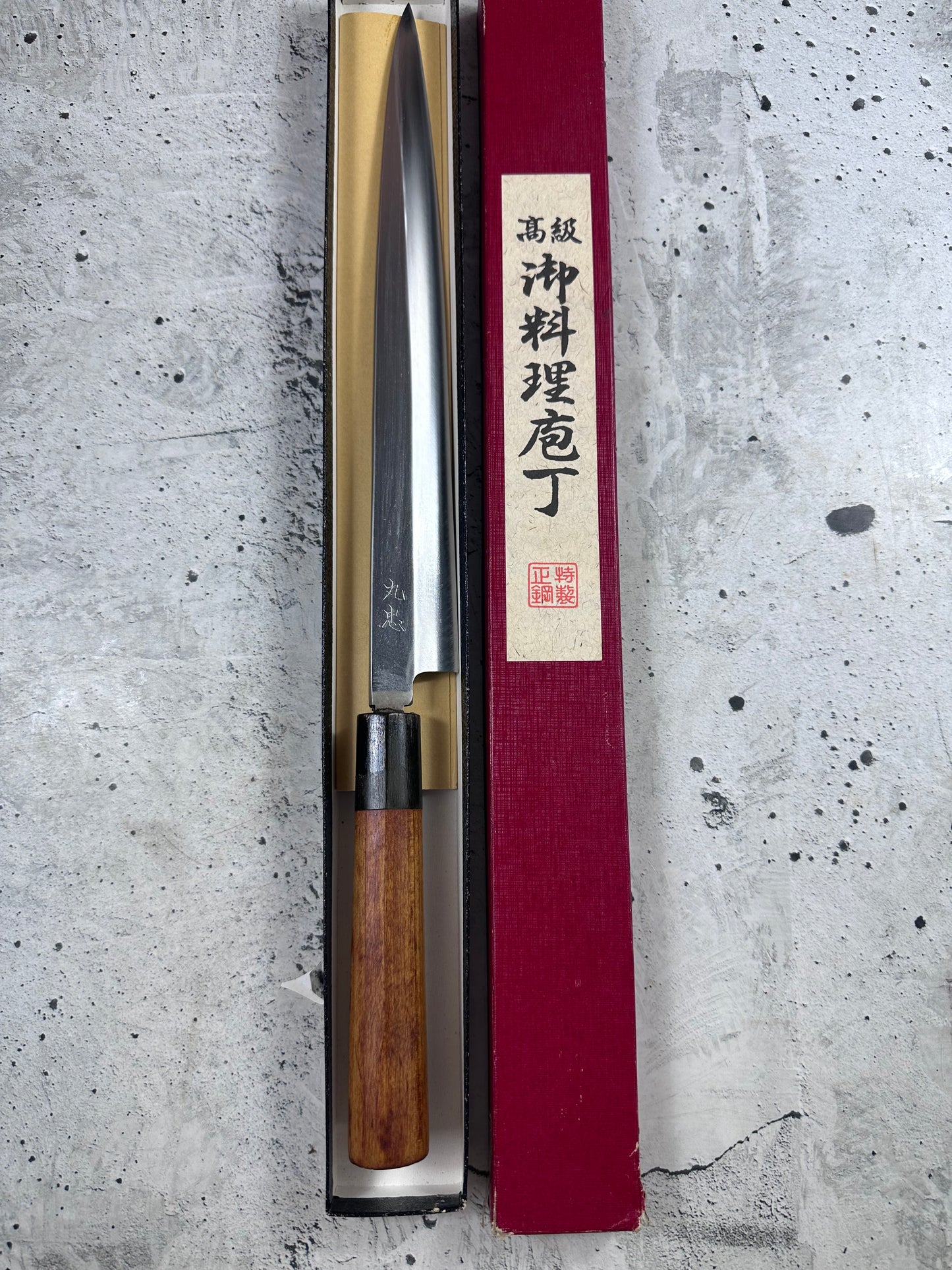 Vintage Sakai Takayuki Yanagiba Knife 300mm Carbon Steel Original Box 2134